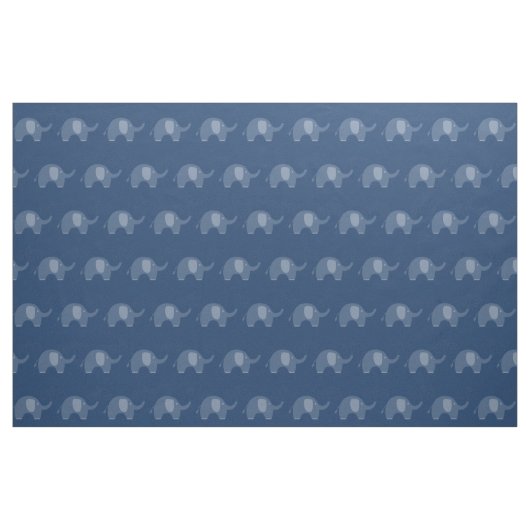 Modern Navy Blue Elephant Pattern Stof (Fat Quarter)