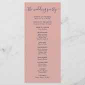 Modern Navy Blue en Blush We wedden Programmakaart (Achterkant)