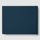 Modern Navy Blue en Burnt Sinaasappel bruiloft Gastenboek (Achterkant)