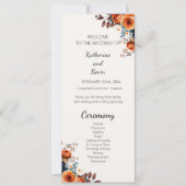 Modern Navy Blue en Burnt Sinaasappel bruiloft pro Kaart (Voorkant)