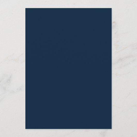 Modern Navy Blue en Burnt Sinaasappel Wedding Menu (Achterkant)