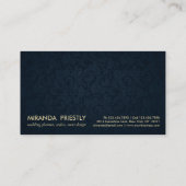 Modern Navy Blue en Faux Gold Foil Luxe Creative Visitekaartje (Achterkant)