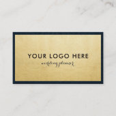 Modern Navy Blue en Faux Gold Foil Luxe Creative Visitekaartje (Voorkant)