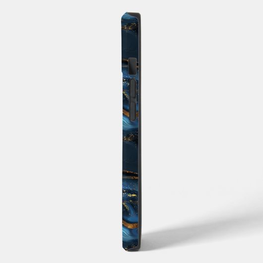 Modern Navy Blue en Gold Agaat Monogram Case-Mate iPhone Case (Achterkant / Links)