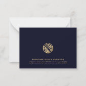 Modern Navy Blue en Gold Business Note Kaart Notitiekaartje (Voorkant)