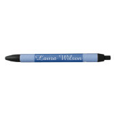 Modern Navy Blue en Lines Monogram Zwarte Inkt Pen (Voorkant)