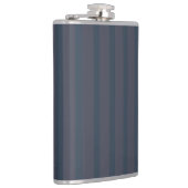 Modern Navy Blue en Plum Striped Flask, 8 oz. Heupfles (Rechts)