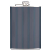 Modern Navy Blue en Plum Striped Flask, 8 oz. Heupfles (Voorkant)