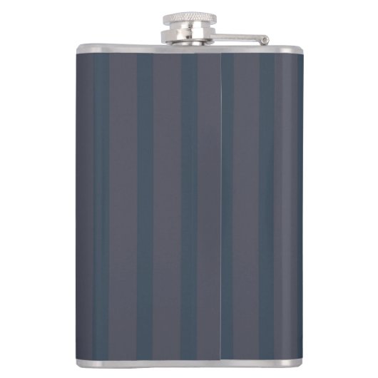Modern Navy Blue en Plum Striped Flask, 8 oz. Heupfles (Achterkant)
