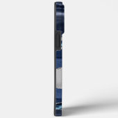 Modern Navy Blue en Silver Agaat Monogram Case-Mate iPhone Case (Achterkant / Rechts)