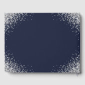 Modern Navy Blue en Silver Glitter Wedding Gastenboek (Achterkant)