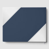 Modern Navy Blue en Silver Wedding Gastenboek (Achterkant)
