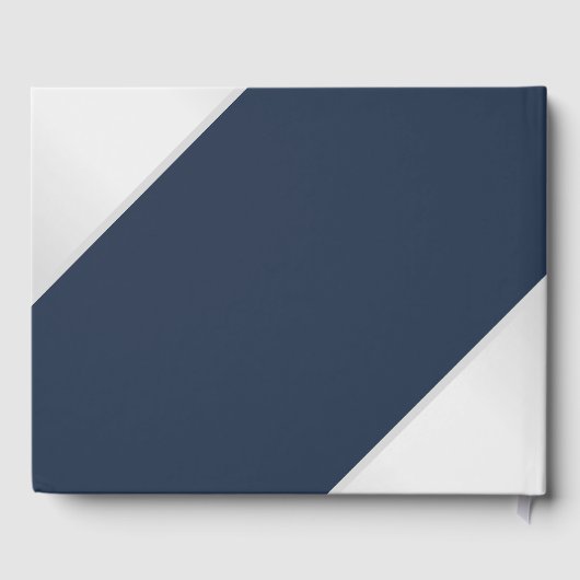 Modern Navy Blue en Silver Wedding Gastenboek (Achterkant)