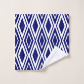 Modern Navy Blue en White Diamond Pattern Bad Handdoek (Wasdoekje)