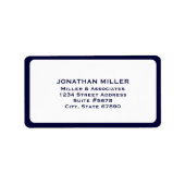 Modern Navy Blue en White Multi-Line Address Etiket (Voorkant)