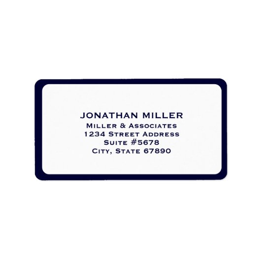 Modern Navy Blue en White Multi-Line Address Etiket (Voorkant)