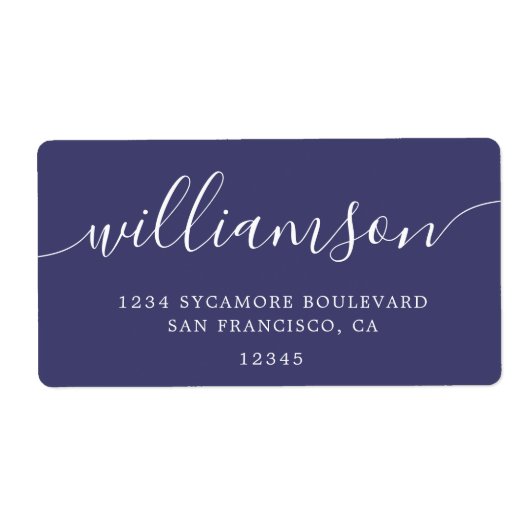 Modern Navy Blue Family Retouradres Etiket (Voorkant)
