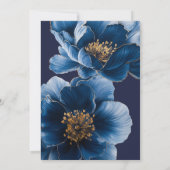 Modern Navy Blue Floral Elegant Birthday Kaart (Achterkant)