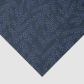 Modern Navy Blue Foliage Pattern Tissuepapier (Detail)