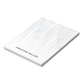 Modern Navy Blue Geometric Pattern gepersonaliseer Notitieblok (Linkerzijde)