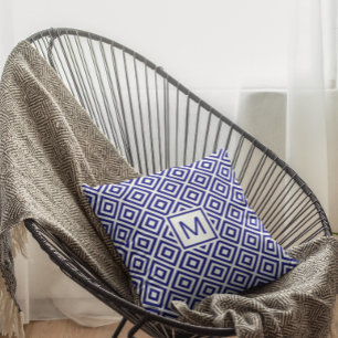 Modern Navy Blue Geometric Pattern Kussen