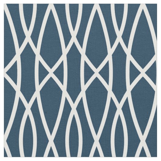Modern Navy Blue Geometric Pattern Stof (Close Up)