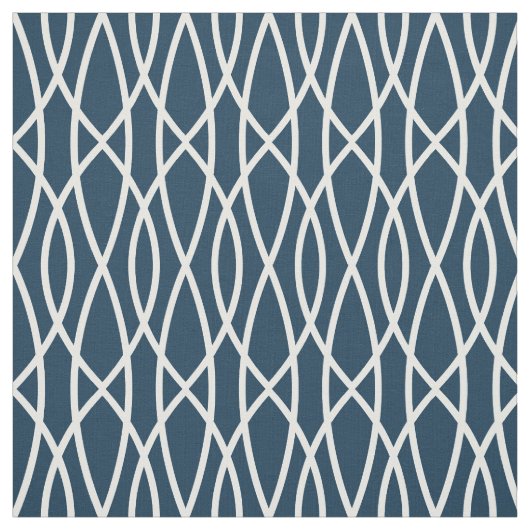 Modern Navy Blue Geometric Pattern Stof (Swatch)
