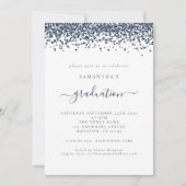 Modern Navy Blue Glitter 2024 Afstuderen Kaart (Voorkant)