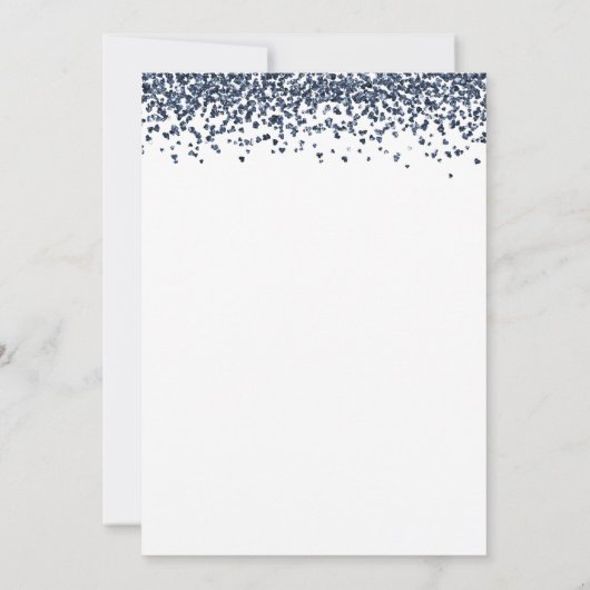 Modern Navy Blue Glitter 2024 Afstuderen Kaart (Achterkant)