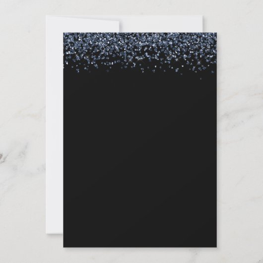 Modern Navy Blue Glitter 2024 Afstuderen Zwart Kaart (Achterkant)