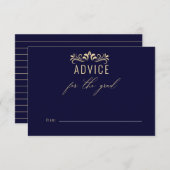 Modern Navy Blue Gold advies voor de Afstuderen Informatiekaartje (Voorkant / Achterkant)