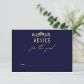 Modern Navy Blue Gold advies voor de Afstuderen Informatiekaartje (Staand voorkant)