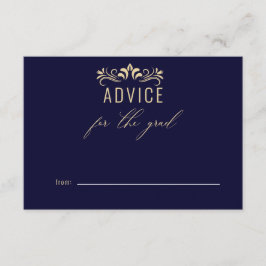Modern Navy Blue Gold advies voor de Afstuderen Informatiekaartje