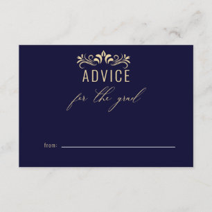 Modern Navy Blue Gold advies voor de Afstuderen Informatiekaartje