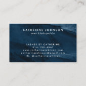 Modern Navy Blue Gold Agate Geode Elegant Script Visitekaartje (Achterkant)