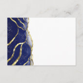 Modern Navy Blue Gold Ink Wedding Details Informatiekaartje (Achterkant)
