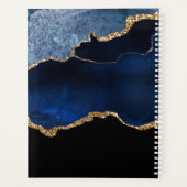 Modern Navy Blue Gold Marble Glitter Planner (Achterkant)