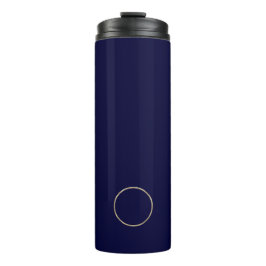 Modern Navy Blue Gold Monogram Thermosbeker