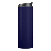 Modern Navy Blue Gold Monogram Thermosbeker (Gedraaid links)