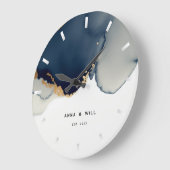 Modern Navy Blue Gold Nautical Coastal Jubileum Grote Klok (Hoek)