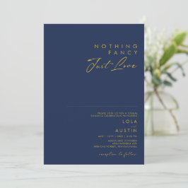 Modern Navy Blue | Gold Niets Fancy huwelijk Kaart