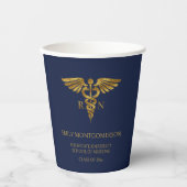 Modern Navy Blue Gold Nursing School RN Afstuderen Papieren Bekers (Voorkant)