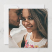 Modern Navy Blue | Gold Photo Square Wedding Kaart (Achterkant)