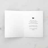 Modern Navy Blue Gold Script Afstuderen Hartelijk Folie Wenskaart (Binnenlaag)