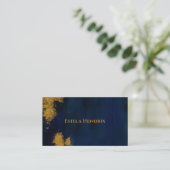Modern Navy Blue Gold-Visitekaartje Visitekaartje (Staand voorkant)