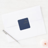 Modern Navy Blue | Goudbruidsinaasappels Vierkante Sticker (Envelop)