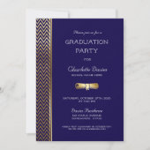 Modern Navy Blue Graduation Party Kaart (Voorkant)