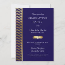 Modern Navy Blue Graduation Party