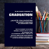Modern Navy Blue Graduation Party Kaart