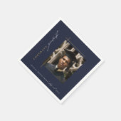 Modern Navy Blue Graduation Party Servet (Hoek)